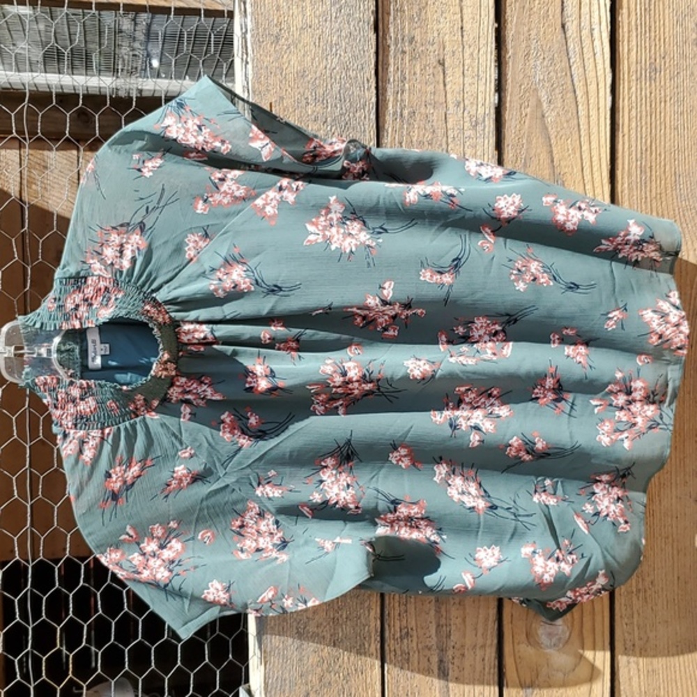 Madewell Mockneck Top in Butterfly Garden - medium